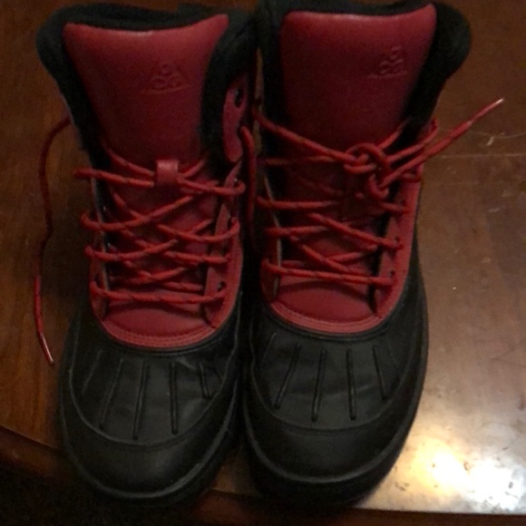 nike red and black boots